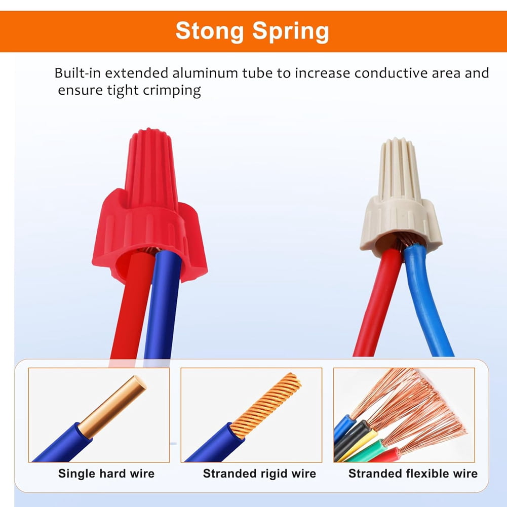 Red , Winged Wire End Connector Cover, Nut 18-8 AWG, HSP13 Type Screw Terminal for Connecting Electrical Wiring