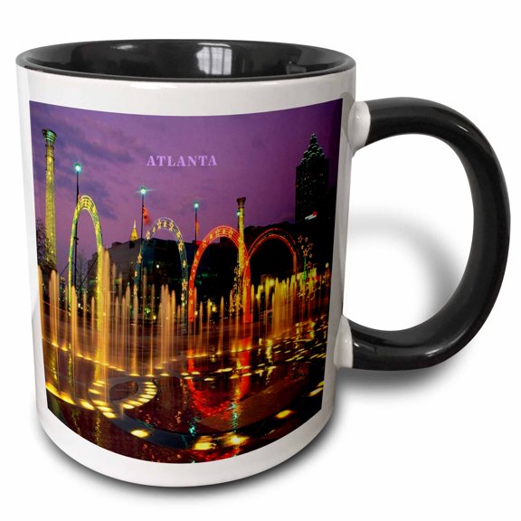 3drose, Olympic Park Atlanta Georgia, 11oz Two-tone Black Mug