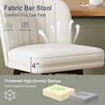 thumbnail image 3 of MultiHaven 26'' Bar Stools Set of 2,Swivel Counter Height Bar Stool with Shell-Inspired Back,Fabric Kitchen Island Chairs for Bar,Cafe - Beige, 3 of 9
