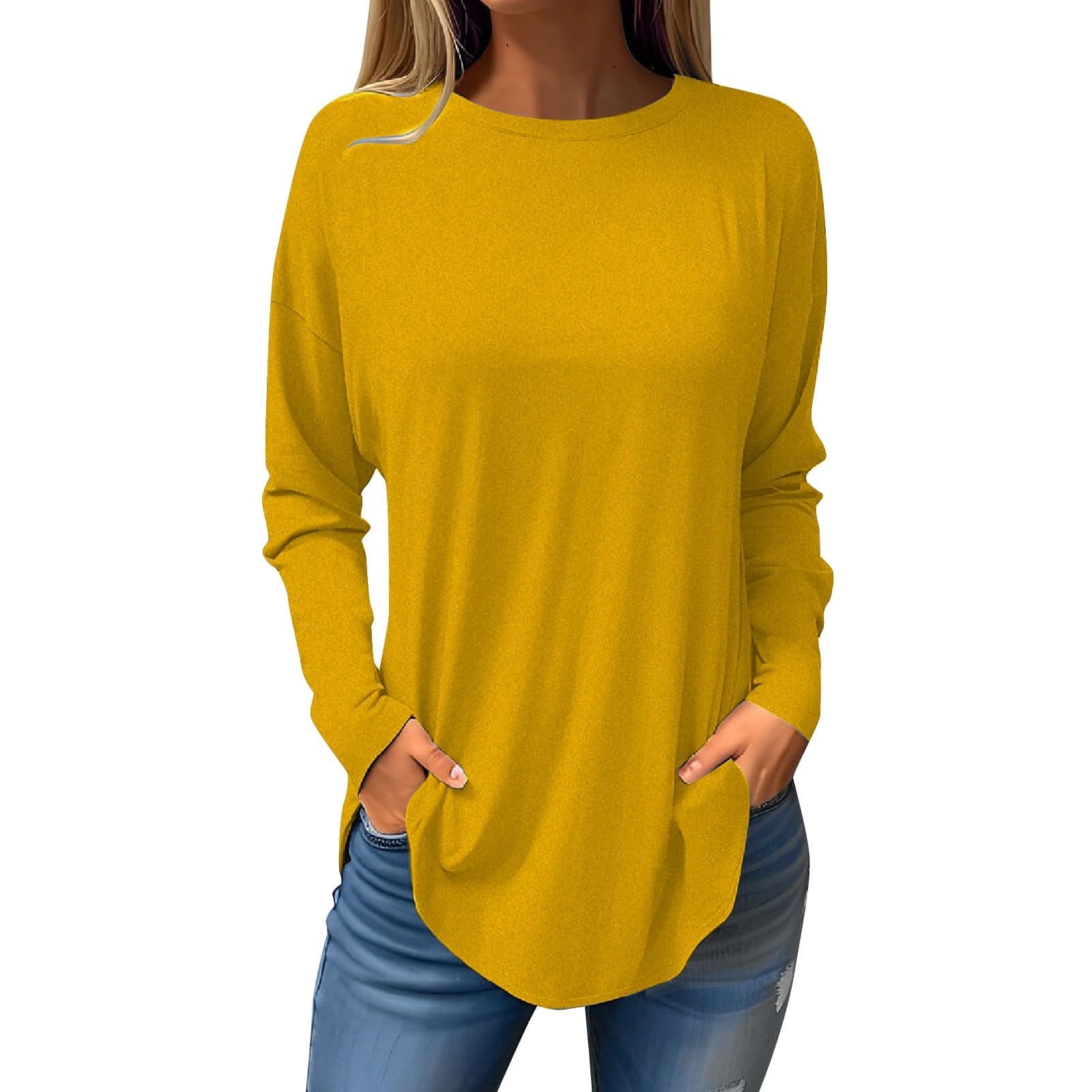 Offres de Liquidation d'Automne! Blouses ZVAVZ pour Femmes, Adolescentes T-Shirts à Imprimé Dégradé Manches Longues Col Rond Chandail Froncé Boutons Mode T-Shirts jusqu'à 50 % de Réduction Mode!