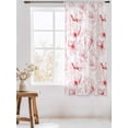 thumbnail image 3 of Sheer Curtains 72 Inches Long, Pink Flower Semi Sheer Curtains Light Filtering Window Treatment, Watercolor Floral Botanical Line Drawing Print Privacy Voile Drapes for Living Room 52x72 Inch, 3 of 7