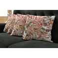 thumbnail image 2 of Ambesonne Nature Throw Pillow Cover 4 Pack, Northwoods Falling Leaf, 16", Coral Taupe, 2 of 6