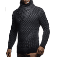 thumbnail image 5 of Suéter de punto grueso para hombres suéter de cuello alto suéter de doble pecho suéter de invierno blanco XL, 5 of 5