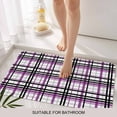 thumbnail image 3 of Purple Black Plaid Door Mat&nbsp;Indoor Outdoor Entrance, Non Slip Small Rug for Kitchen Bathroom Entryway Rug, Farmhouse Purple Black Checkered Washable Doormat Floor Mat 18x30 Inch, 3 of 8