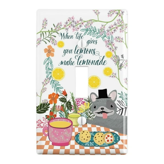 When Life Gives You Lemons Make Lemonade Dog Plastic Wall Decor Toggle Light Switch Plate Cover