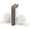 White Sleek Orb 12 lbs Solid Geometric Round S/2 6"W, 7"H, variant on DecMode 6" Sleek Orb Geometric 12 lbs White Marble Bookends with L- Shaped Bases (Set of 2)