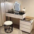 thumbnail image 1 of Drawer Led Dressing Table Mirror Chair Bedroom Multifunctional Dressing Table Organizers Storage Penteadeira Home Furniture My Lux Decor Round, 1 of 19