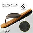 thumbnail image 5 of Ecetana Men's Flip Flops Comfort Yoga Mat Leather Beach Thong Sandals with Arch Support, 5 of 7