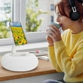 thumbnail image 3 of White Fluffy Pillow With Adjustable Phone Stand Short Version Holder White Color For Mobile Devices Foldable Tabletop Support, 3 of 5