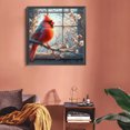 thumbnail image 2 of Kit Pintura Por Números Sobre Lienzo Arte Al Óleo Artesanal Imagen Pájaro Del 40x40cm Rojo, 2 of 9