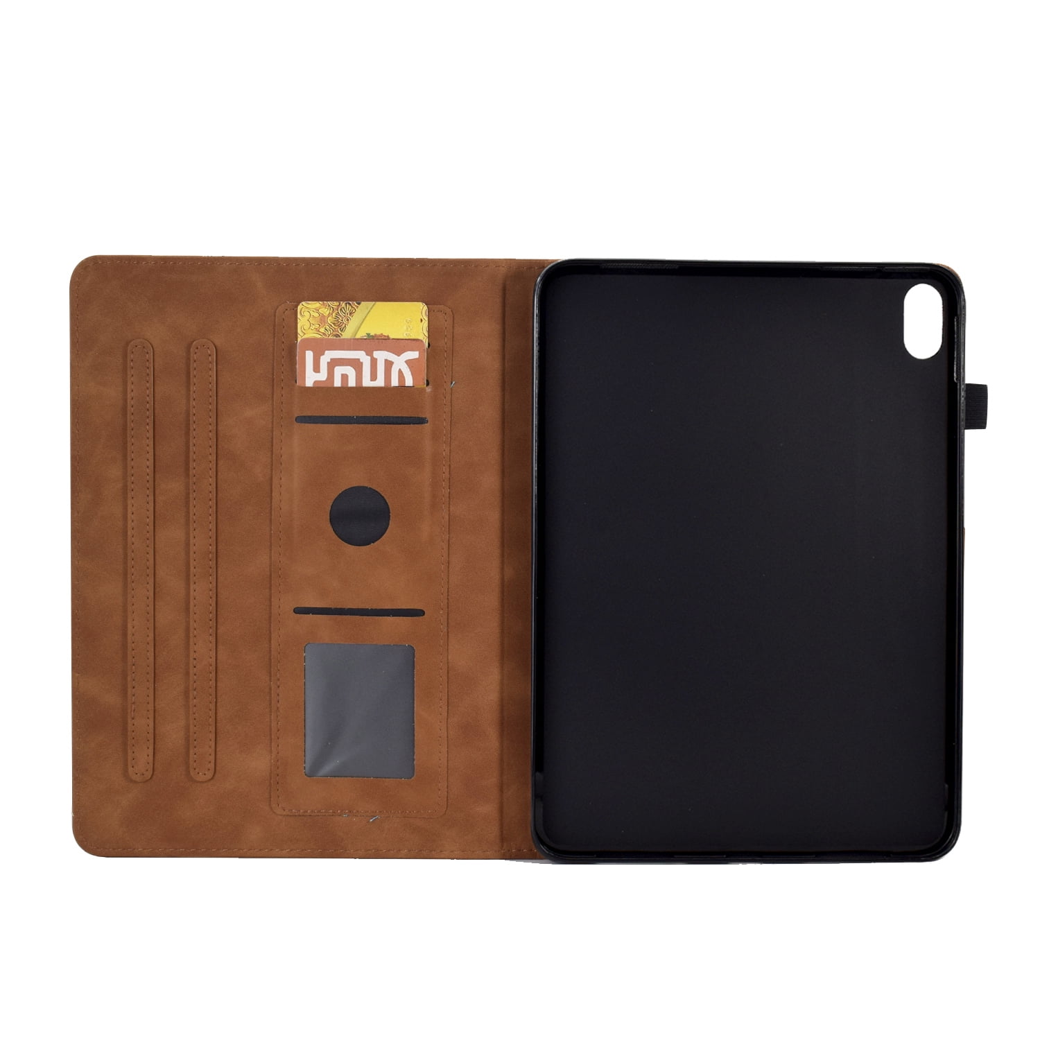 Dteck for iPad 10th Generation Case 2022, iPad 10 th Gen 10.9 inch Protective Cover with Pencil Holder, Multi-Angle Viewing Stand, Card Slots, Folio Leather Cases with Embossed Butterfly,Brown