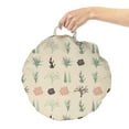 thumbnail image 2 of Cactus Round Floor Cushion with Handle, Sempervivum Haworthia Opuntia Succulents on Pastel Backdrop, Decorative Pillow for Living Room & Dorms, 18" Round, Champagne Peach, by Ambesonne, 2 of 4