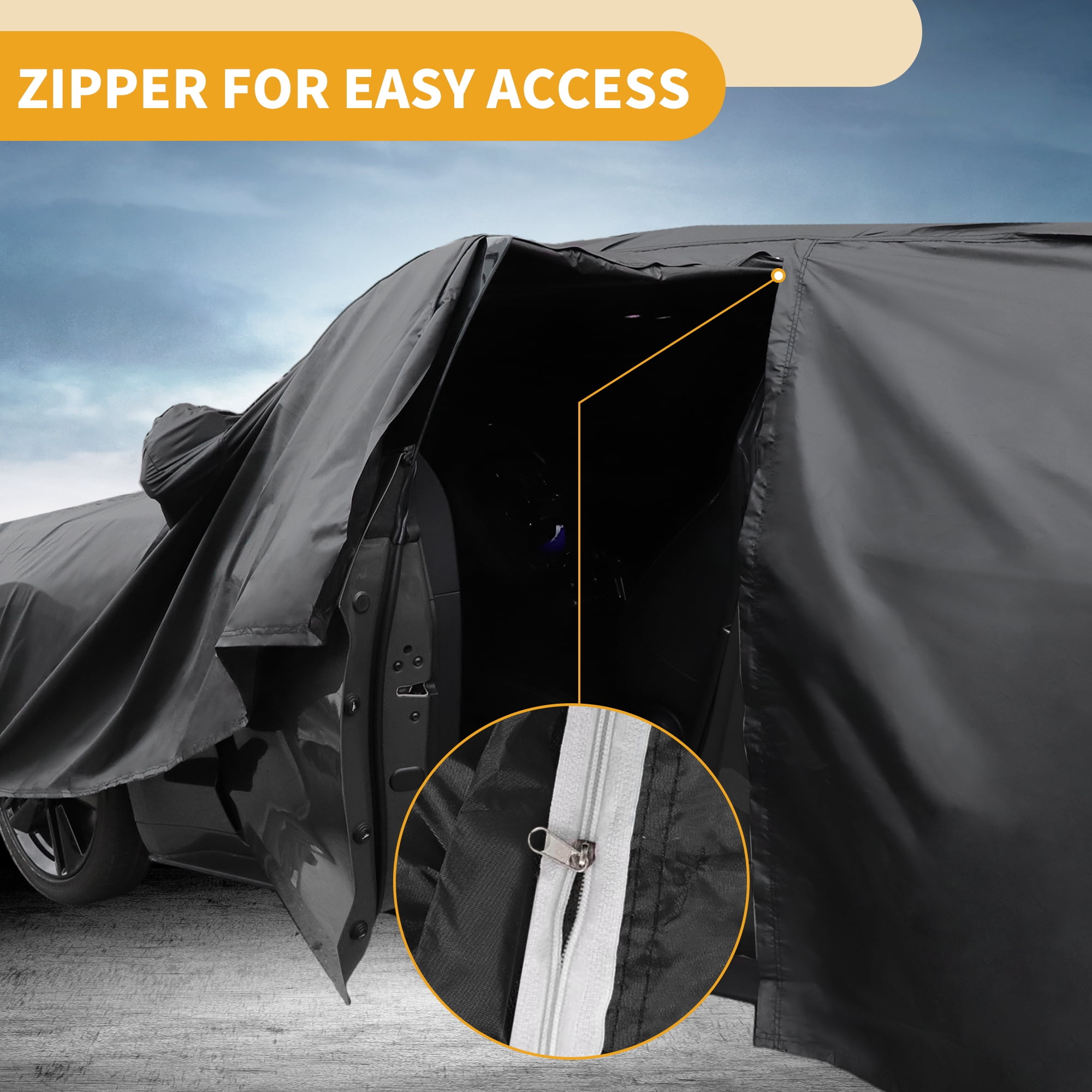 Unique Bargains Durable Waterproof Car Cover Black ["for Kia Seltos"]