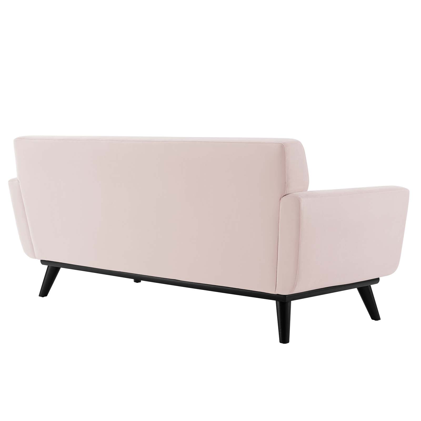 Modway Engage Modern Channel Tufted Performance Velvet Loveseat in Pink