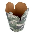 thumbnail image 6 of Restaurantware-Bio Tek 4 x 3.4 x 3.7 Inch Food Containers, 50 Noodle Takeaway Boxes - Disposable, Sturdy, Camouflage Paper 26 Ounce Take Out Boxes, Round, For Hot Or Cold Foods, 6 of 10