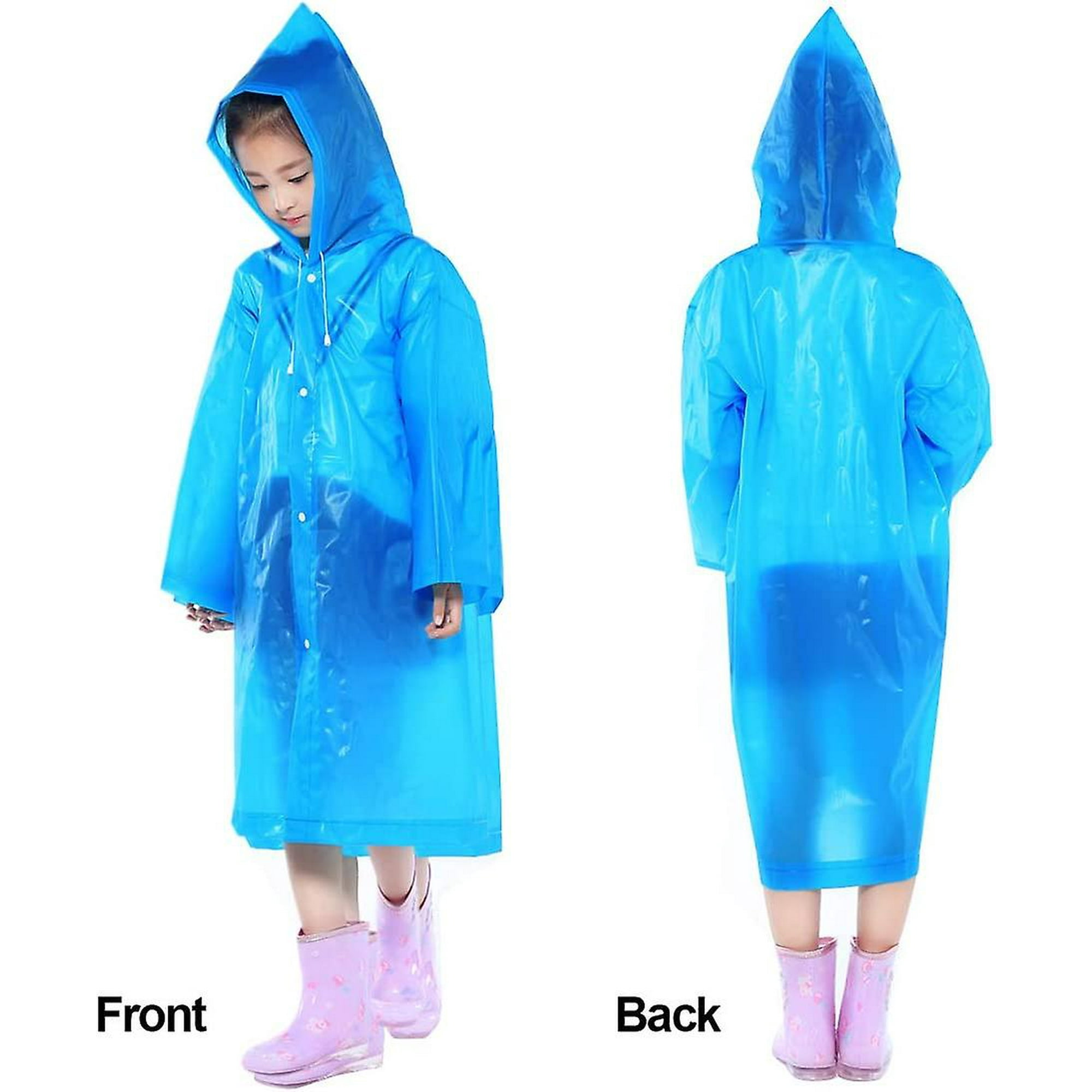 Raincoat Rain Poncho Coat With Hood For Kids Eva Rain Cape For Boys Girls Rainproof Poncho Raincoat For Travel Camping Hiking Outdoor Walmart