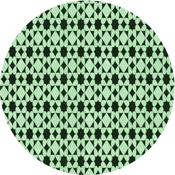 Ahgly Company Machine Washable Indoor Square Transitional Medium Forest Green Area Rugs, 3' Square