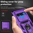 thumbnail image 5 of for Samsung Galaxy S10 Case,with Camera Lens Cover HD Screen Protector,[Military Grade] Ring Car Mount Kickstand Hybrid Hard PC Soft TPU Shockproof Protective Case for Galaxy S10-Purple, 5 of 11