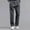 Army Green, variant on Men's Solid Elastic Waist Casual Pants, Side Pockets, Relaxed Fit Straight Leg Trousers for Men Gray XXL