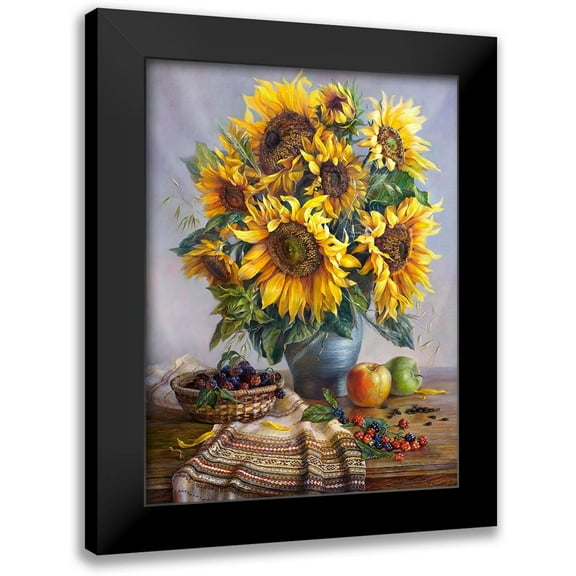 Dandorf, Olga 12x14 Black Modern Framed Museum Art Print Titled - Sunflowers