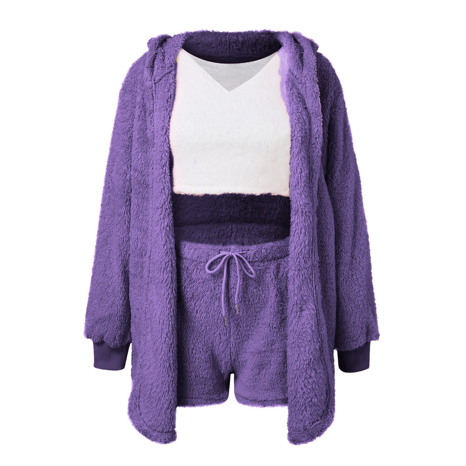 Ensemble 3 Pièces Pour Femme : Cardigan, Top Et Pantalon Large