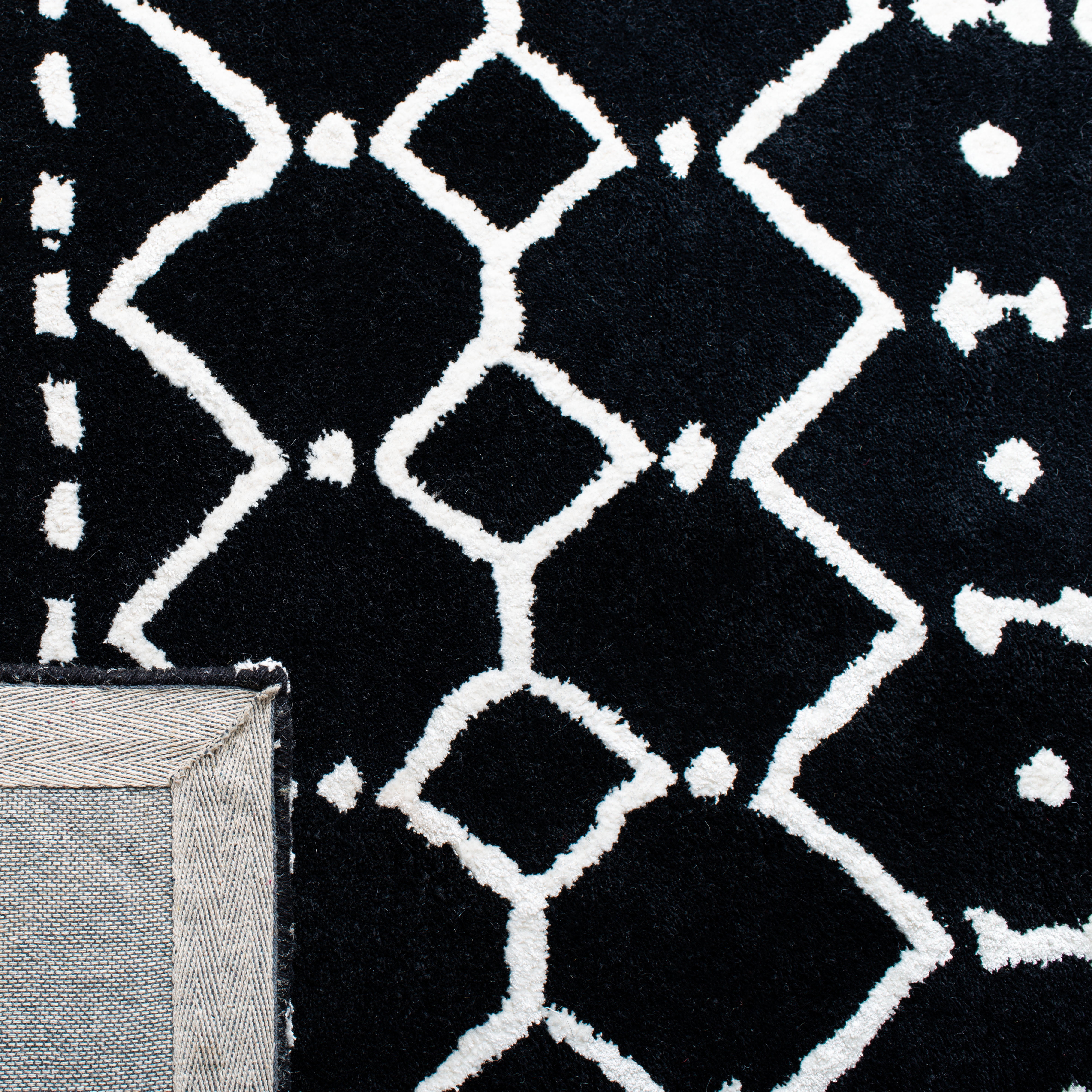 SAFAVIEH Himalaya Darin Geometric Wool Area Rug, Black/Ivory, 8' x 10'