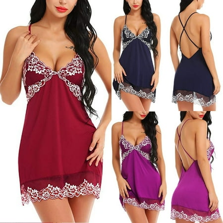 

Sexy Lingerie Sleepwear Lace Womens G-string Dress Underwear Babydoll Nightwear