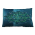 thumbnail image 1 of Ahgly Company Patterned Indoor Rectangular Dark Turquoise Green Lumbar Throw Pillow, 13 inch by 19 inch, 1 of 5