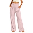 thumbnail image 2 of Jovrlynd Yoga Pants Women Wide Leg High Waisted Soft Stretch Workout Pants with Pockets Full Length Lounge Pants, S-3XL, 2 of 9