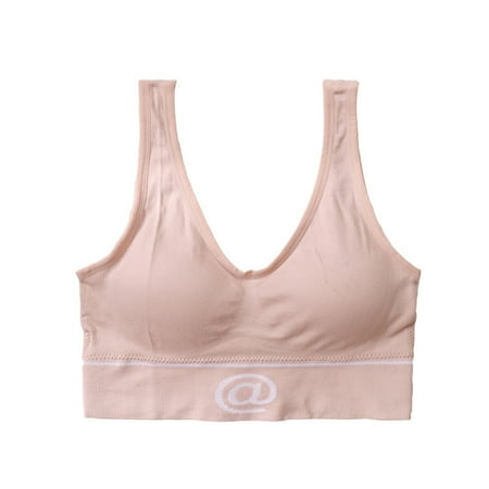 

Gaiseeis Women s Seamless Lace Bra Top Solid Color Cover Sports Bra Beige One size