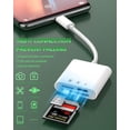 thumbnail image 3 of SD Card Reader USB C Adapter(3 in 1)for iPhone 16 15 Pro Max Micro SD Digital Camera Memory for Apple for iPad MacBook Android Type C Charging TF Computer Data Transfer Compatible for Samsung S25 S24, 3 of 7