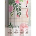 thumbnail image 5 of Pink Flamingos Sheer Curtains 54 Inch Length 2 Panels Set, Summer Tropical Flowers Cactus Wooden Voile Window Treatment Rod Pocket Short Kitchen Curtains Drapes for Bedroom 52"x54"x2, 5 of 7