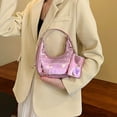 thumbnail image 4 of Bolso de hombro con estampado de cocodrilo, bolso bandolera clásico vintage, bolso de hombro de cuero artificial, rosa, 4 of 5