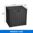 thumbnail image 4 of Dextrus 31 Gallon Weatherproof Resin Deck Box, Lockable Outdoor Storage Container, Heavy-Duty Patio Organizer for Cushions, Garden Tools, Poolside Supplies and Sports Gear, Black, 4 of 8