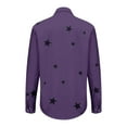 thumbnail image 4 of Holzkary Button Down Shirt for Women Basic Work Office Blouse Casual Loose Long Sleeve Tops Women Casual Lapel Button Long Sleeve Shirts Colorful Line Printed Long Sleeve Casual Shirts Purple 6Xl, 4 of 7