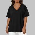 thumbnail image 6 of UAMVSH Plus Size Tops for Women Short Sleeve V Neck Oversized T Shirt Side Split Casual Loose Fit Basic Tees for Workout Yoga, 6 of 6