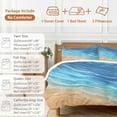 thumbnail image 6 of Abstract Blue Bedding Duvet Cover Set King Size 4 Pieces Ocean Beach Waves Lines Gradient Bedding Set with Zipper Closure, 1 Comforter Cover 92x106 Inches 1 Flat Sheet & 2 Pillow Cases, 6 of 7