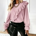 thumbnail image 3 of Sonducket Blusa de mujer de Color sólido de estilo informal, camisa ajustada para niña, fiesta, banquete, viajes, senderismo, ropa de manga larga Prendas para la parte del cuerpo Albaricoque Sonducket AP013085-04, 3 of 5
