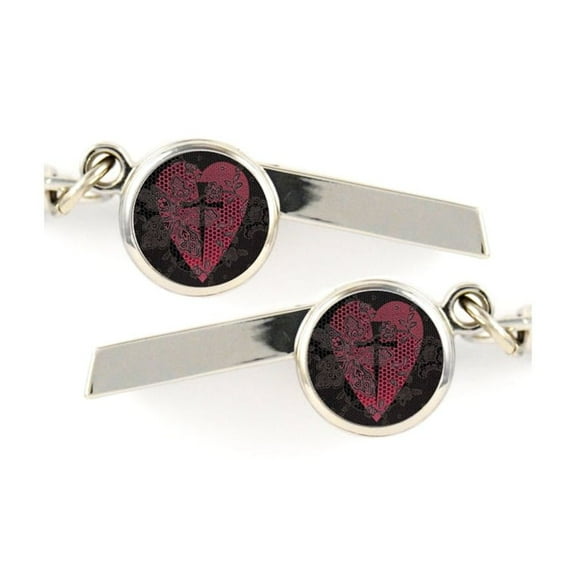 Heart Cross Safety Whistle Keychain