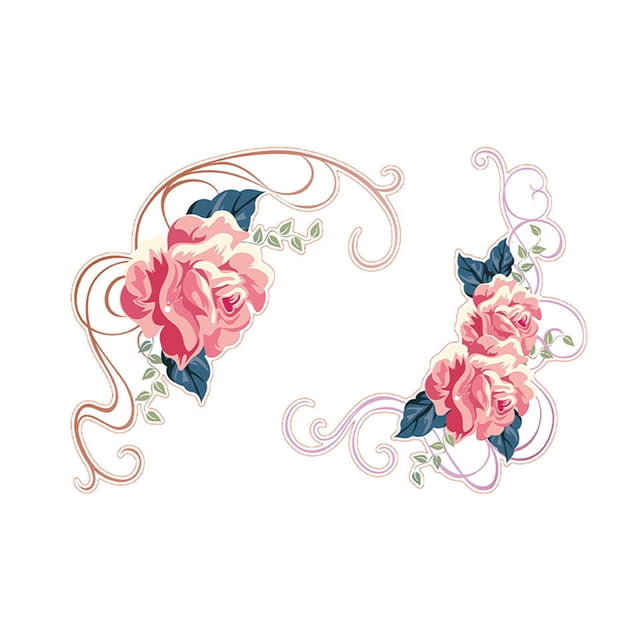 Inteprter Pegatinas Peony Rose Mural Style Beautiful Colors Elegant Home Wall Sticker Glass Art Baño Aseo Adornos Navidad Decoración del hogar Y1548
