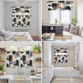 thumbnail image 6 of Black Geometric Kitchen Curtains Sets for Windows 24 Inch Length, Beige Abstract Minimalist Artwork Rod Pocket Window Treatments Tier Curtains and Valances Set for Bedroom/Bathroom, 6 of 8