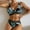 B_Blue, variant on MGDXOX Two Piece Bikini Sets for Women Halter Neck Color Block Swimsuit Self Tie High Waisted Tummy Bathing Suit Black L
