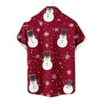 thumbnail image 4 of Mens Christmas Hawaiian Shirts Party Short Sleeve Button Down Shirt Turndown Collar Blouse, 4 of 5