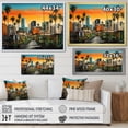 thumbnail image 4 of Designart "Miami Palms Orange Palm Trees by the Coast II" Cityscapes Floater Framed Canvas Wall Art, 4 of 7
