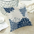 thumbnail image 4 of Navy Blue White Summer Outdoor Pillow Covers 18x18 Inch Set of 2 Dusty Blue Dahlia Floral Decor Throw Pillows Modern Geometry Flower Decorative Cushion Cases for Sofa Couch Bed Decorations, 4 of 6