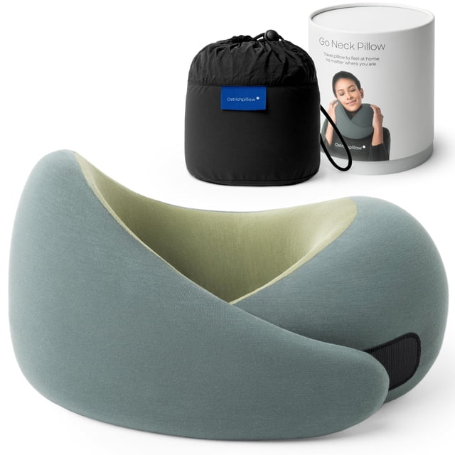 Almohada cervical OSTRICH PILLOW Go de espuma viscoelástica con bolsa de viaje