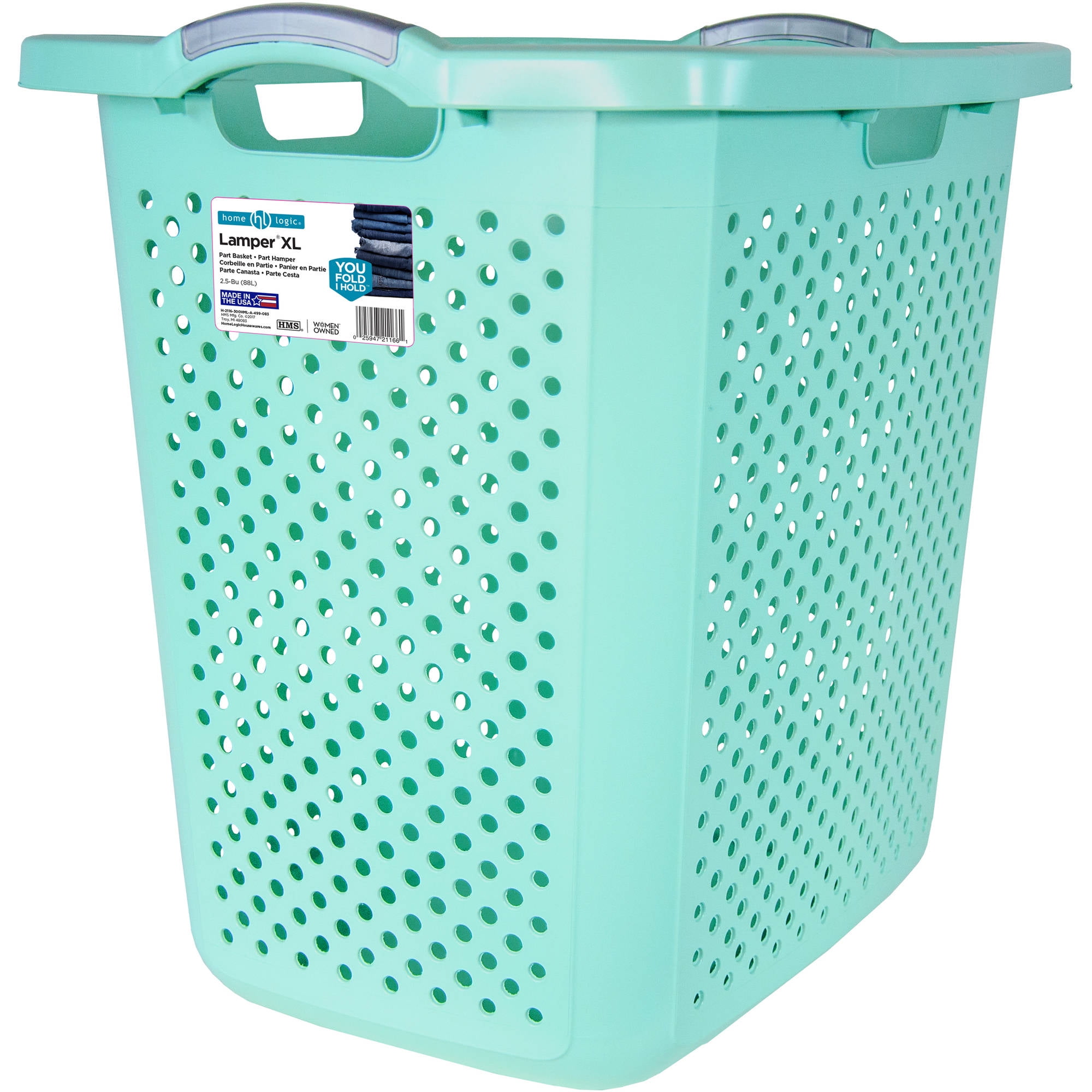 Home Logic, 2.5 Bu Lamper XL (2.5, Bu; 88L), Spearmint, Stainless Steel, PP  - Walmart.com