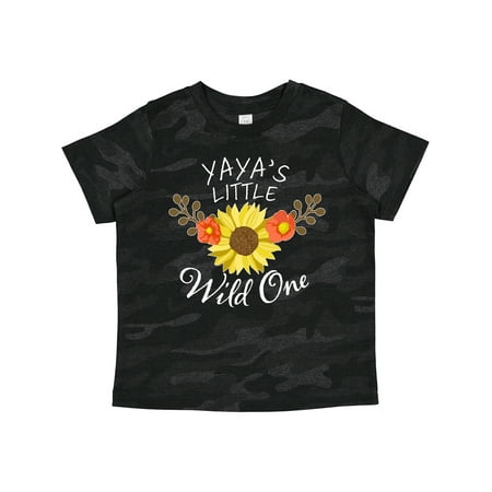 

Inktastic Yaya s Little Wild One with Beautiful Sunflower Gift Toddler Boy or Toddler Girl T-Shirt