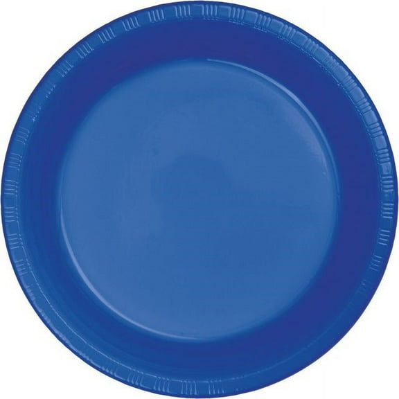 Touch of Color Plastic Lunch Plate, 7", Cobalt, 20 Ct