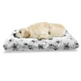 thumbnail image 1 of Dogs Pet Bed, Monochrome Pattern with Different Breed of Happy Puppies Simple Drawn Illustration, Resistant Pad for Dogs and Cats Cushion with Removable Cover, 24" x 39", Black White, by Ambesonne, 1 of 4